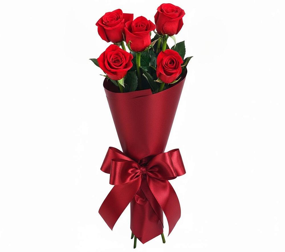 Букет 5 Красных роз Эдлесс Лав в Мордово