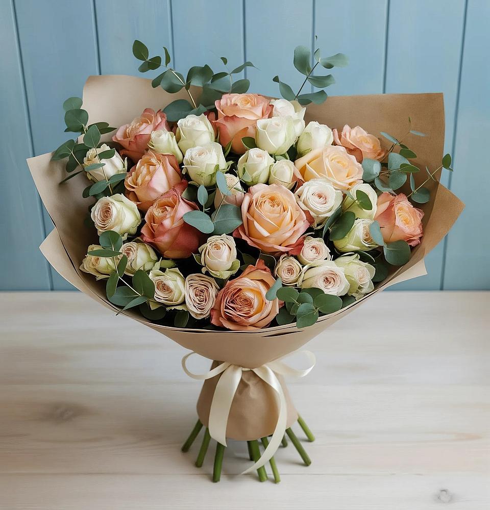 Букет цветов из: Альстромерии и Розы в Мордово