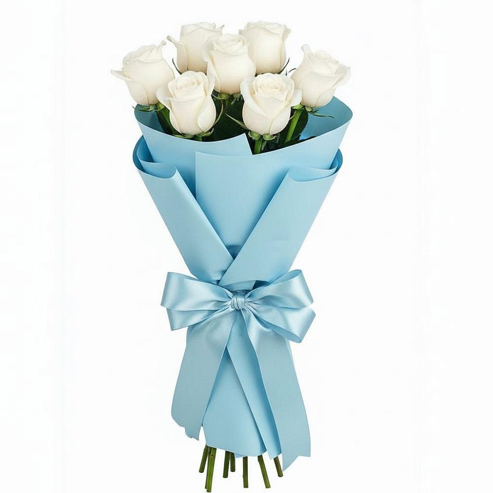 Букет 7 белых роз Проуд в Мордово