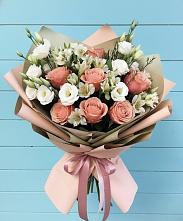 Букет цветов из:  Розы, Альстромерии и Лизиантусы #REPLACE_PRED# Мордово