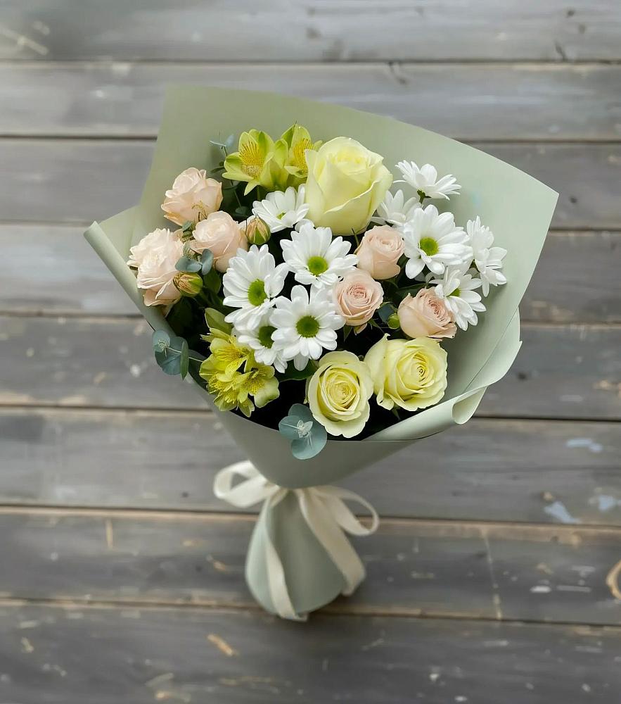 Букет цветов из: Альстромерии, Розы и Хризантемы в Мордово