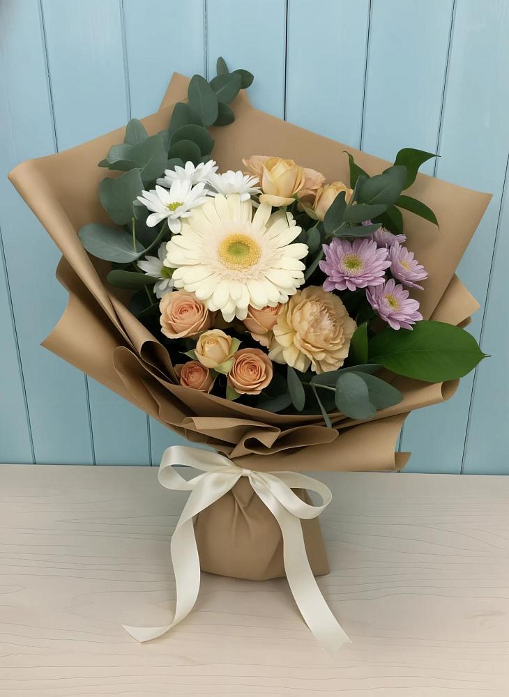 Букет цветов из: Герберы и Хризантемы в Мордово