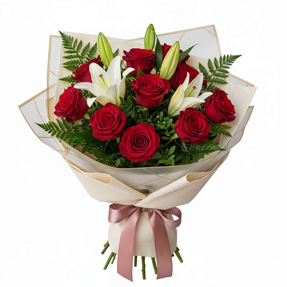 Букет цветов из: Лилии и Розы в Мордово