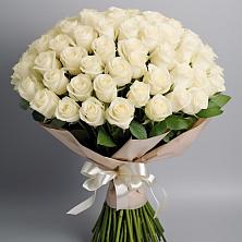 Букет 101 беля роза Белоснежка в Мордово
