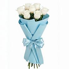 Букет 7 белых роз Проуд в Мордово