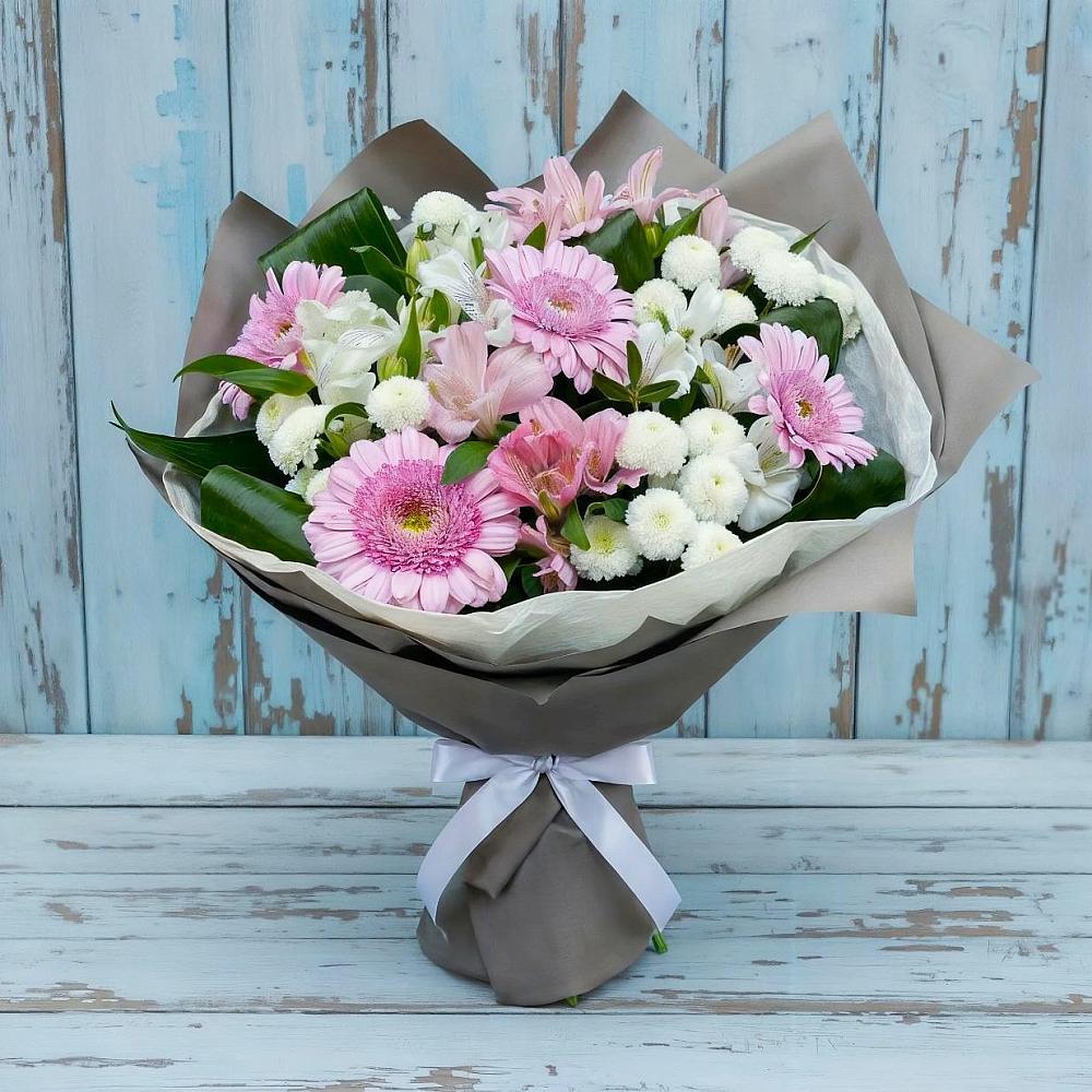 Букет цветов из: Герберы, Альстромерии и Хризантемы в Мордово